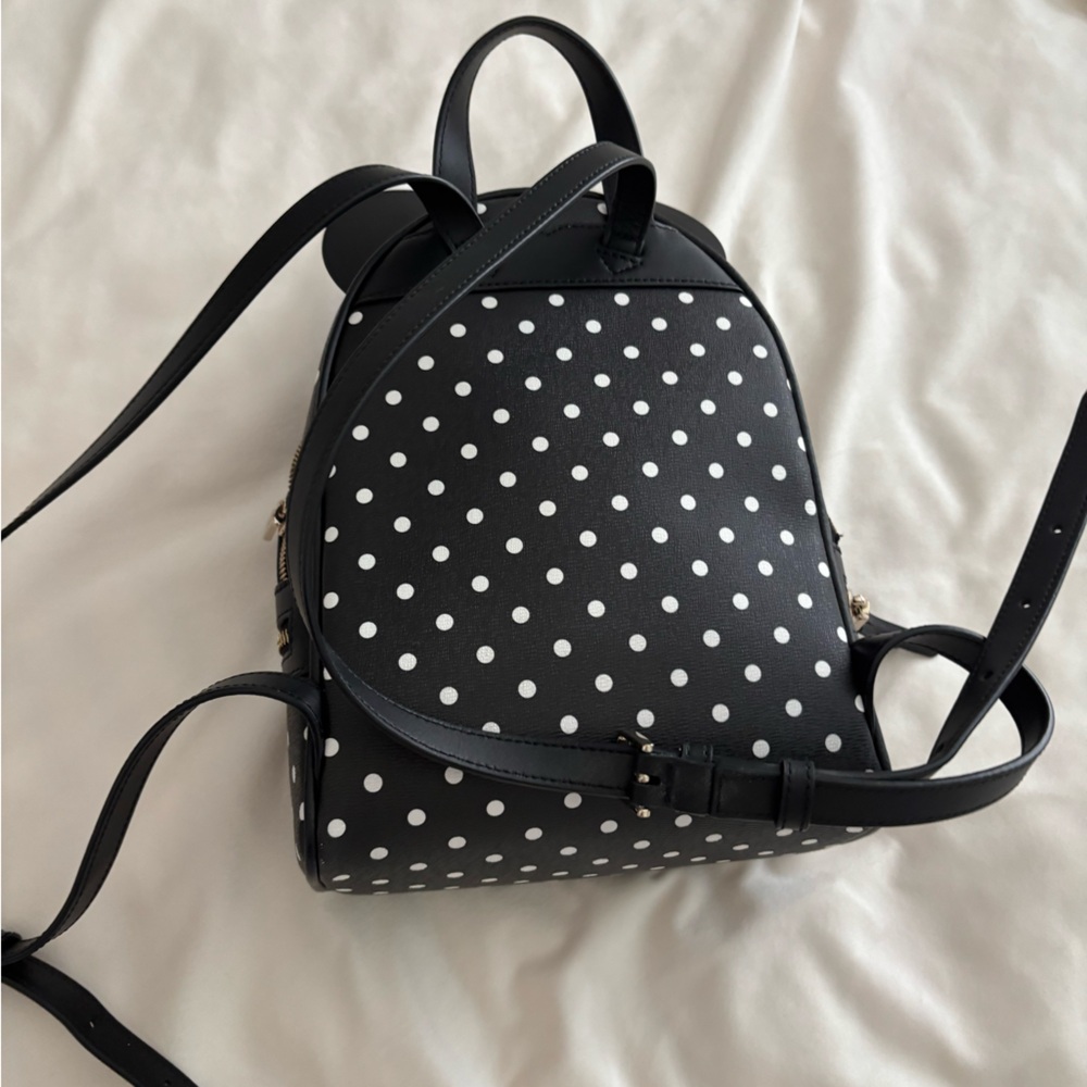 Kate Spade New York X Disney Minnie Dome Backpack Polka Dot Leather - Picture 6 of 7